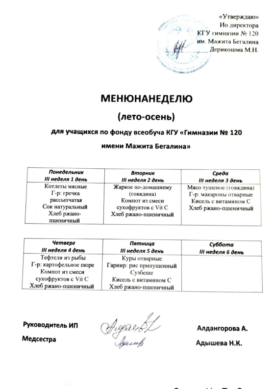 Меню на 3-ю неделю 2022-2023г