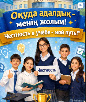 №120 гимназиясында «Оқуда адалдық – менің жолым!» / «Честность в учёбе – мой путь!» атты флешмоб өтті ✨